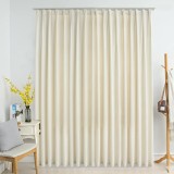 Draperie opacă, crem, 290 x 245 cm, catifea, cu c&acirc;rlige