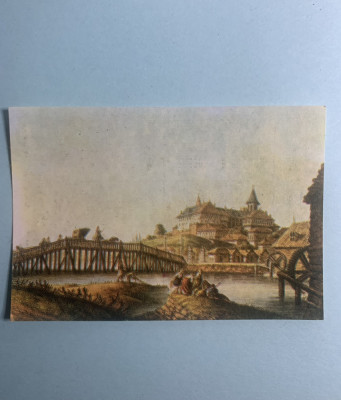 Calendar 1984 București podul Mihai Vodă la 1794 acoarela de epoca foto