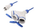 Prelungitor alimentare KEL 3x1,5mm2 3 Prize PUR albastru 50m 16A