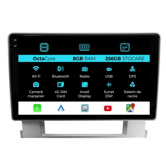 Navigatie Dedicata Opel Astra J (2010-2015), 9Inch, 8Gb Ram, 256Gb Stocare, Carplay