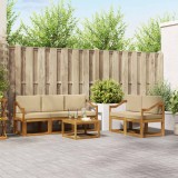 Cumpara ieftin Set de canapele de exterior 6 buc. 5-Locuri Natural si Bej
