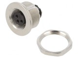 Conector M9 Mamă Aurit 125V IP67 3 PIN Drept