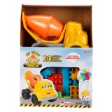 Mini camion cu betoniera si blocuri de constructie, 20 piese