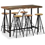 Cumpara ieftin Set mobilier de bar, 7 piese, lemn masiv reciclat