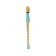 Flaut jucarie muzicala din lemn, verde, MAMAMEMO