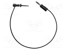 Cablu de măsurare MUELLER ELECTRIC 3A cu c&acirc;rlig și mufă banană 4 mm neagră