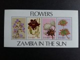 Coliță Filatelică Zambia 1975 &ndash; Flori Exotice (&bdquo;Zambia in the Sun&rdquo;) / Curată -A583