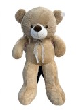 Urs de plus urias Pufos bej maro 110 cm cu funda eleganta
