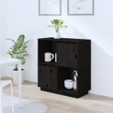 vidaXL Servantă, negru, 74x35x80 cm, lemn masiv de pin