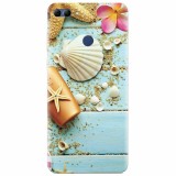 Husa silicon pentru Huawei Y9 2018, Blue Wood Seashells Sea Star