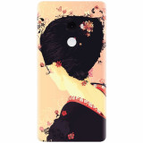 Husa silicon pentru Xiaomi Mi Mix 2, Japanese Geisha Illustration Cherry Blossom