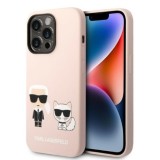Husa pentru iPhone 14 Pro - Karl Lagerfeld Silicone MagSafe (KLHMP14LSSKCI) - Light Pink Karl&amp;Choupette