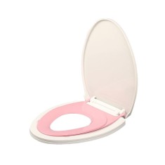 Capac de Toaleta cu Reductie 3 in 1, in Forma de U Alb/Roz