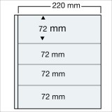 Set 50 folii pentru bancnote 4 buzunare de 220 x 72 mm