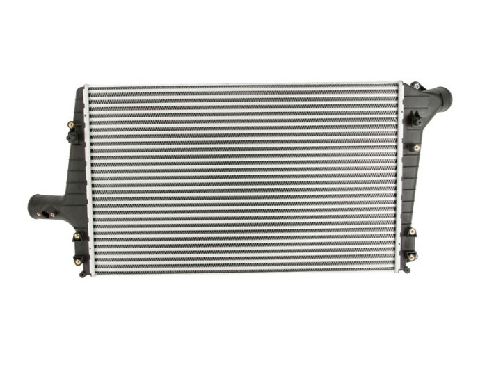 Intercooler Audi A6 (C5/B6), 04.1997-08.2005, motor 2.5 TDI, diesel, aluminiu brazat/plastic, 658x415x26 mm, fara senzor de presiune; alezaj senzor 1