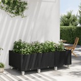 VidaXL Jardinieră de grădină cu picioare, negru, 150x80x54 cm, PP