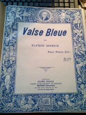 Alfred Margis Valse Bleue Litografie Partitura Muzicala Veche Georg Degen foto