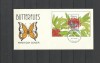 GUYANA 1989 FAUNA INSECTE FLUTRI SUPRATIPA EXPRESS FDC, Nestampilat