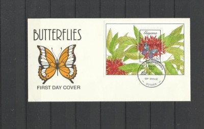 GUYANA 1989 FAUNA INSECTE FLUTRI SUPRATIPA EXPRESS FDC foto