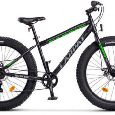 Bicicleta MTB-Fat Bike CARPAT Aventus C26217A, 7 Viteze, Roti 26inch, Frane Mecanice Disc (Negru/Verde)