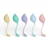 Set bile kegel LOVELINE Pelvic Stem Kegel Kit, 5 bile cu mărimi progresive, din silicon fin, rezistente la apă, multicolore