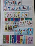 Lot timbre Romania tematica SPORT 65 serii si colite MNH