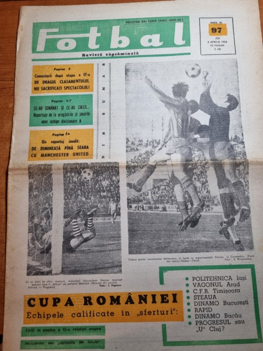 fotbal 4 aprilie 1968-u.cluj,fc arges,jiul,farul,UTA,dobrin,politehnica iasi