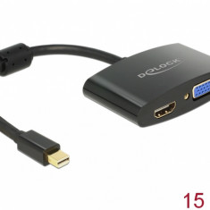 Adaptor mini Displayport la HDMI / VGA T-M, Delock 65553