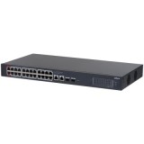 Switch 28 porturi Dahua, 24x porturi PoE Gigabit, 2x RJ45 Gigabit uplink, 2x SFP Gigabit, Smart Managed, Watchdog, CS4228-24GT-240 SafetyGuard Surveil