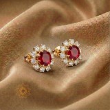 Cercei Regina Rubinie , Cercei cu tija placati 18K Brazilia