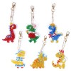 Set Creativ Pictură Diamante Dinozauri, 6 Brelocuri DIY, Joc Artă și Creație, Livrare Gratuită
