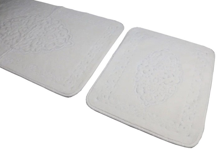 Set de 2 covorase pentru baie, bumbac 100%, Antique Cream