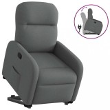 VidaXL Fotoliu rabatabil cu ridicare pe verticală, gri &icirc;nchis, textil
