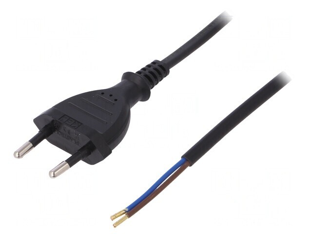 Cablu Alimentare 2x0,75mm2 PVC 2m Negru