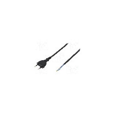 Cablu alimentare AC, 1.5m, 2 fire, culoare negru, cabluri, CEE 7/16 (C) mufa, PLASTROL - W-97144