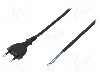 Cablu alimentare AC, 1.5m, 2 fire, culoare negru, cabluri, CEE 7/16 (C) mufa, PLASTROL - W-97144
