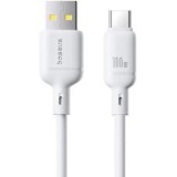 Cablu alimentare si date Baseus Silky, Fast Charging Data Cable pt. smartphone, USB la USB Type-C 100W, 2m, alb