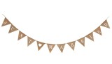 Banner pentru nunta Bunting, iuta, maro, 2,8 m