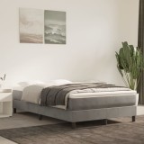 VidaXL Pat box spring cu saltea, gri deschis, 120x200 cm, catifea