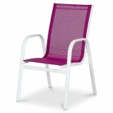 Scaun gradina roz copii, cadru metalic, 43 x 70 cm
