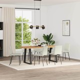 vidaXL Scaune de bucătărie, 6 buc., crem, catifea 3315623