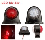 2 x 8 LED 12V 24V Lampa Gabarit Rosu Alb