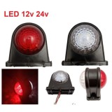2 x 8 LED 12V 24V Lampa Gabarit Rosu Alb