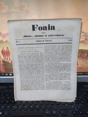 Foaia pentru Minte, Inimă și Literatură, nr. 6, 23 Februarie 1862 stirile 081 foto