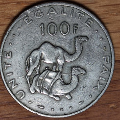 Djibouti - moneda de colectie istorica - 100 franci / francs 1977 - dromaderi !