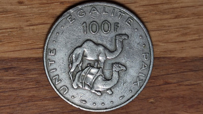 Djibouti - moneda de colectie istorica - 100 franci / francs 1977 - dromaderi ! foto