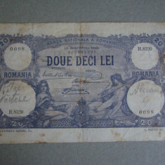 Bancnota 20 lei 18 Octombrie 1928 ROMANIA - Studiati Foto