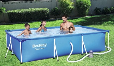 Piscina Bazin Familie Copii Relaxare Cadru Metal Bestway Steel PRO 300 x 201 x 66cm + Pompa Filtrare LivratGRATUIT foto