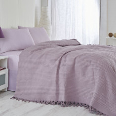 Cuvertura de pat dubla, Saheser, 118 - Purple, 220x240 cm, 100% bumbac, 340 gr/m², mov