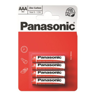 Baterii Panasonic Red Zinc R03RZ/4BP, blister 4 buc foto